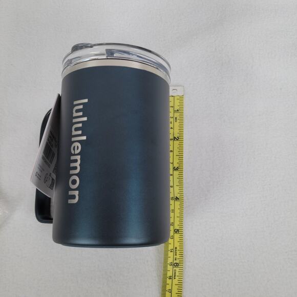 Lululemon Insulated Mug Cup 12oz/350 ml Blue Double-Walled Logo Coffee Cold Hot - Picture 6 of 7